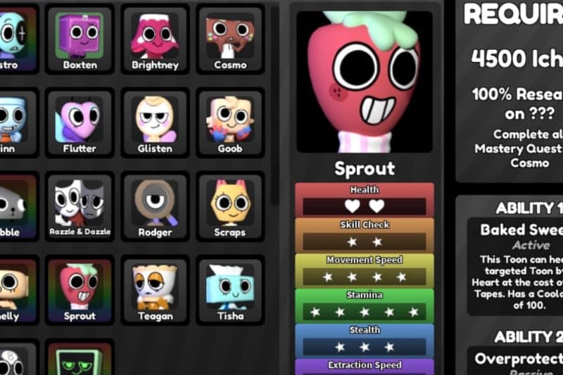 Гайд по Спрауту в Dandy’s World: характеристики, способности и как разблокировать